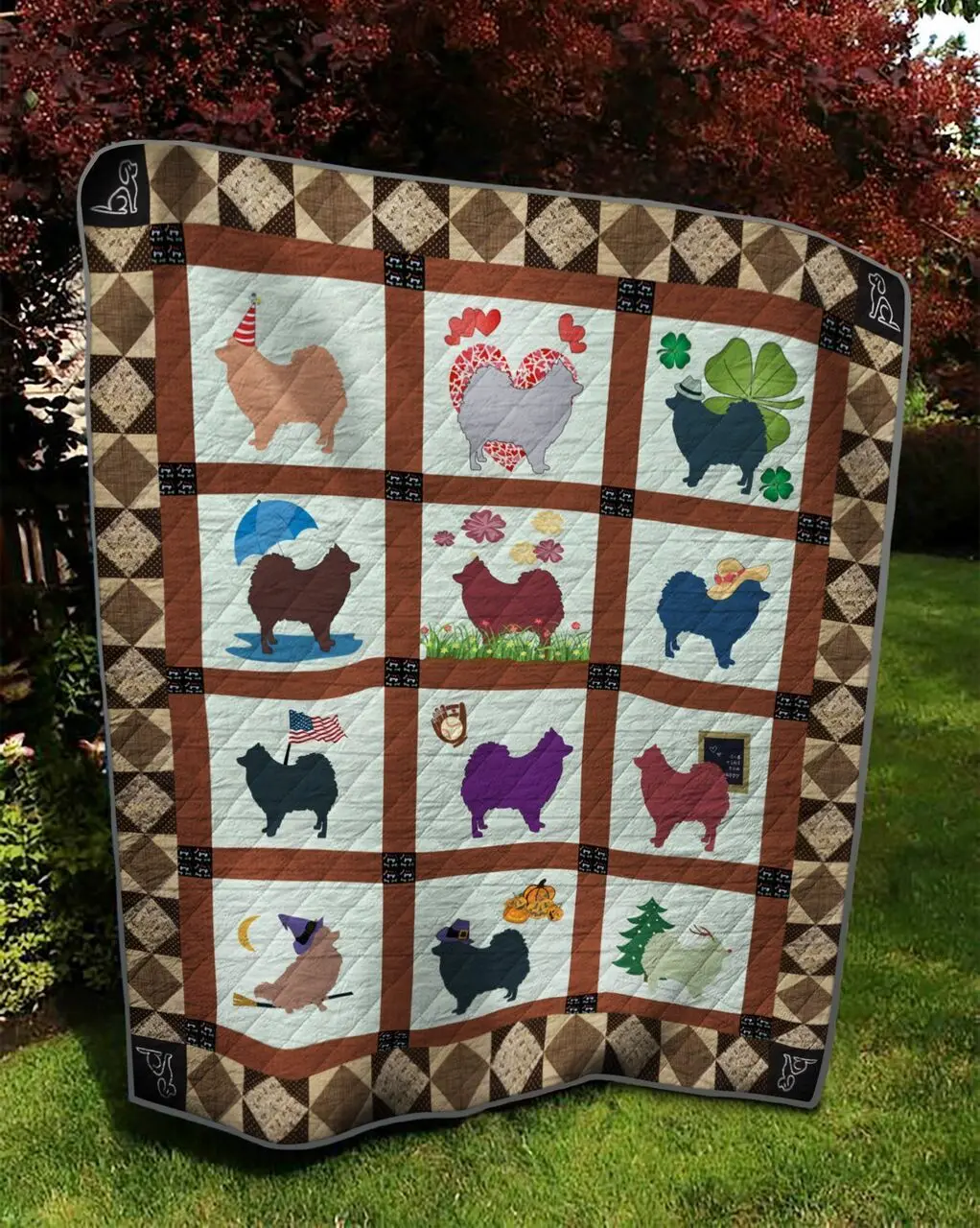 Pomeranian Quilt Tdhkh and Home Decor