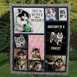 Pomsky Cute Quilt Tdhox and Home Decor