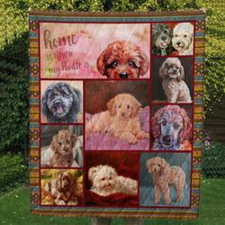 Poodle 10 Tlq0040 Quilt  Quilt and Home Decor