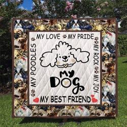 Poodles Quilt Blanket Dhc170120693Td and Home Decor