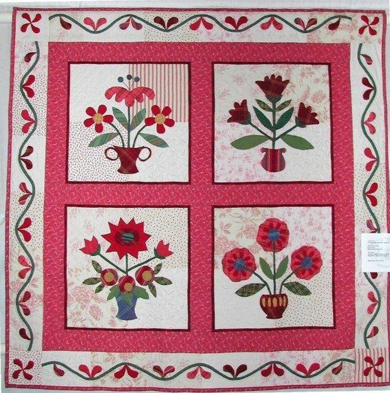 Posies In Plaid Cla2110373Q Quilt Blanket and Home Decor