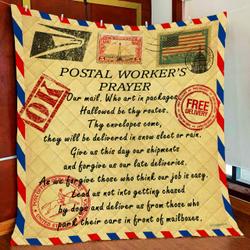 Postal WorkerS Prayer Quilt Blanket and Home Decor