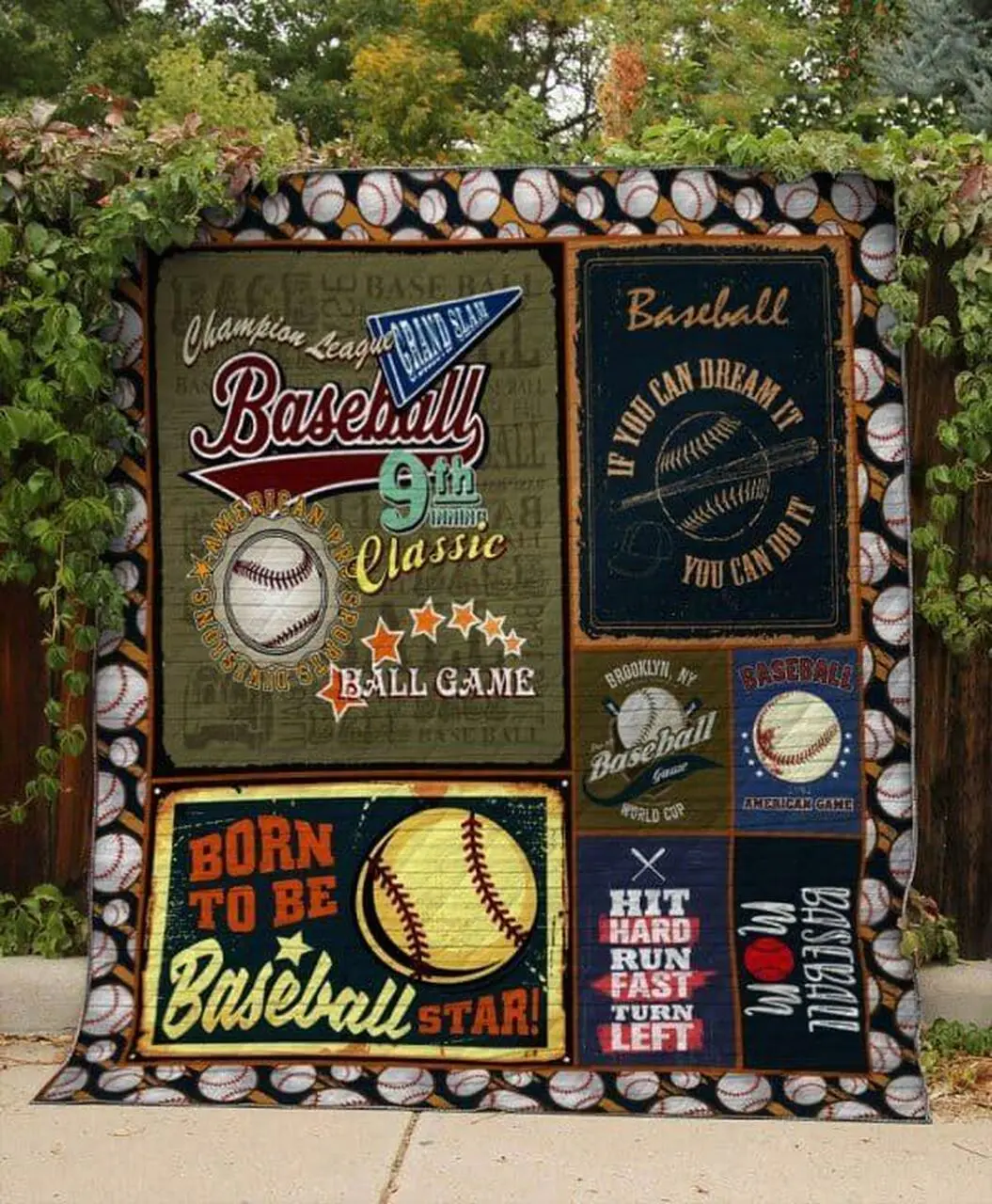 Posters Of Baseball Quilt Blanket Quilt and Home Decor