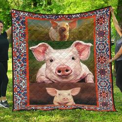Premium Quilt Blanket Cute Pig Printed Sk01 Dhc1112208Dd and Home Decor