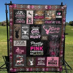 Pretty In Pink Dangerous In Camo Nt300564 Quilt Blanket and Home Decor