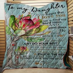 Protea Flower To My Daughter Kisses Mom Quilt Tdhmx and Home Decor