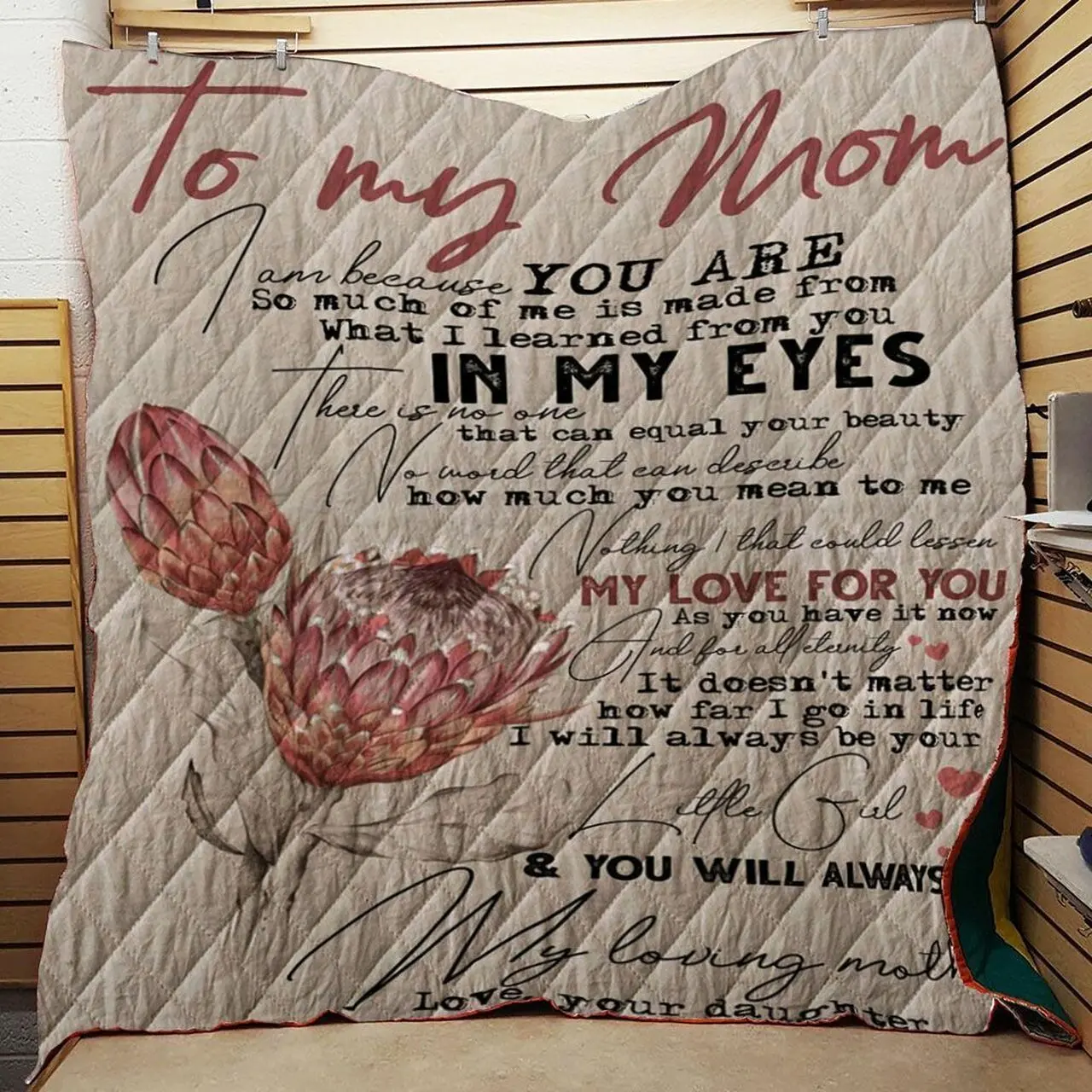 Protea Flower To My Mom Love Your Daughter Quilt Tdhia and Home Decor