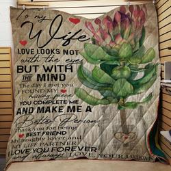 Protea Flower To My Wife Quilt Tdhne and Home Decor