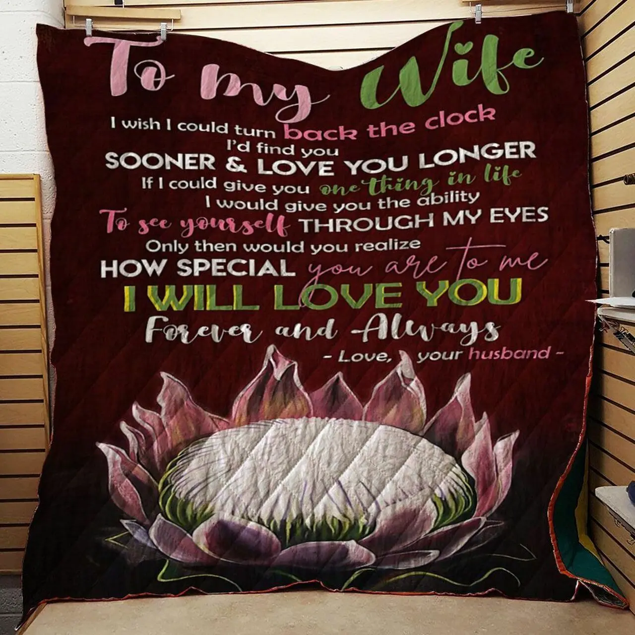 Protea Flower To My Wife Quilt Tdhre and Home Decor
