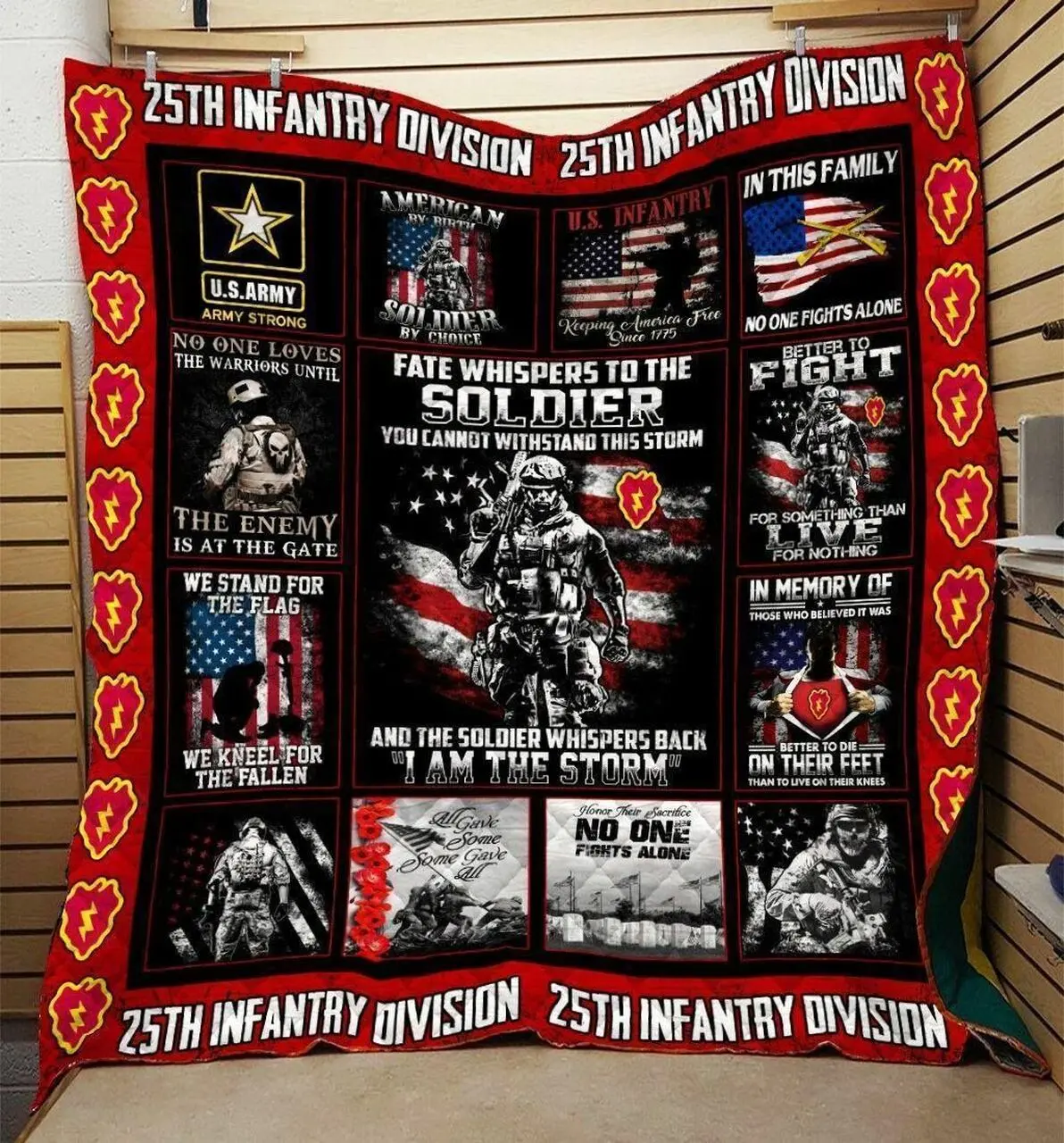 Proud A Us Veteran Quilt Blanket and Home Decor