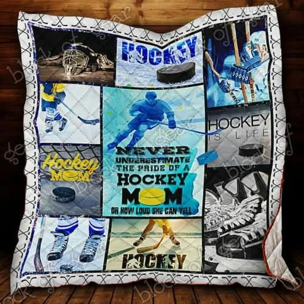 Proud Hockey Mom Cl19100689Mdq Quilt Blanket and Home Decor