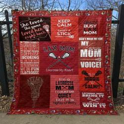 Proud Lax Mom Quilt Blanket Yhn2  Quilt and Home Decor