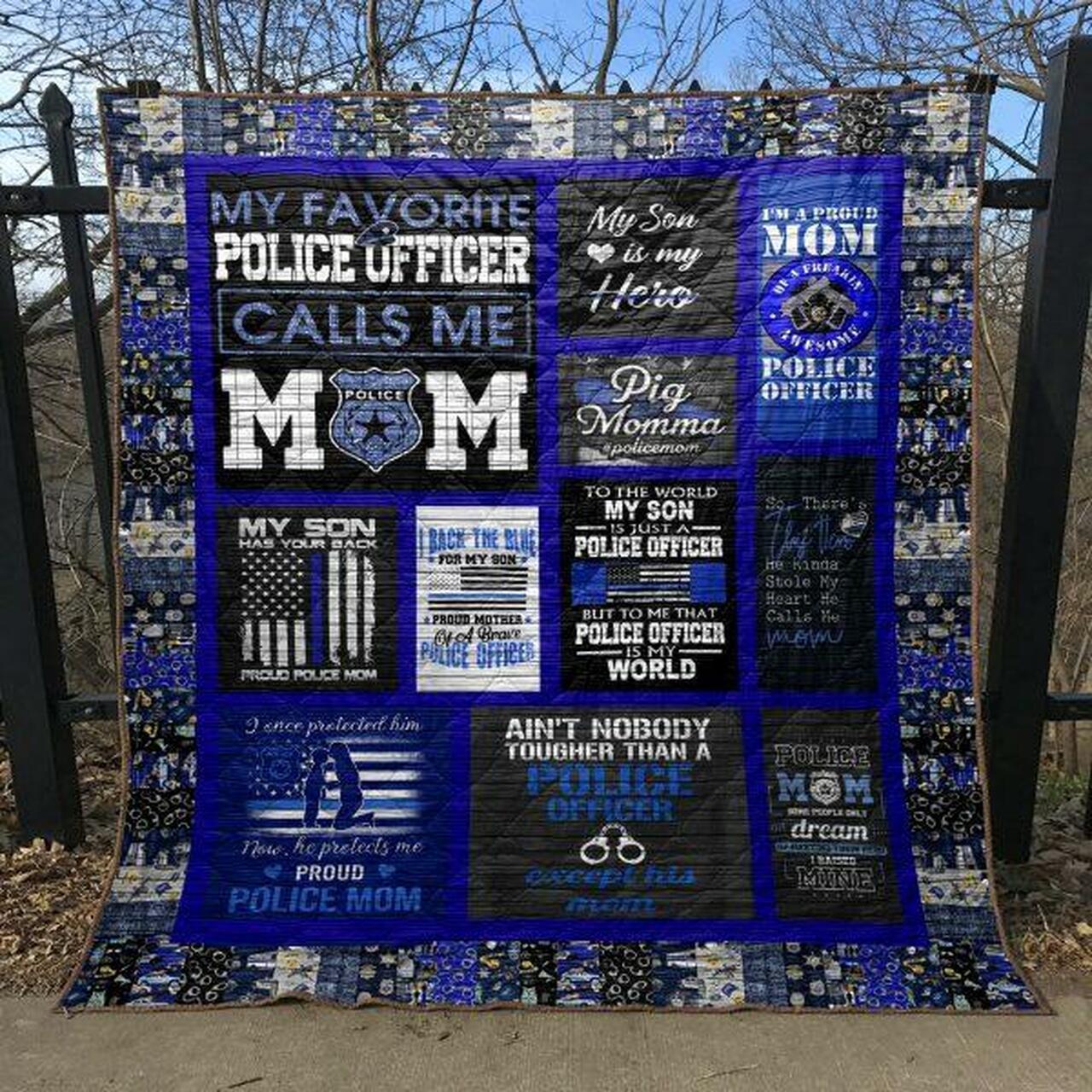 Proud Police Mom Quilt Blanket Hn57 Quilt and Home Decor