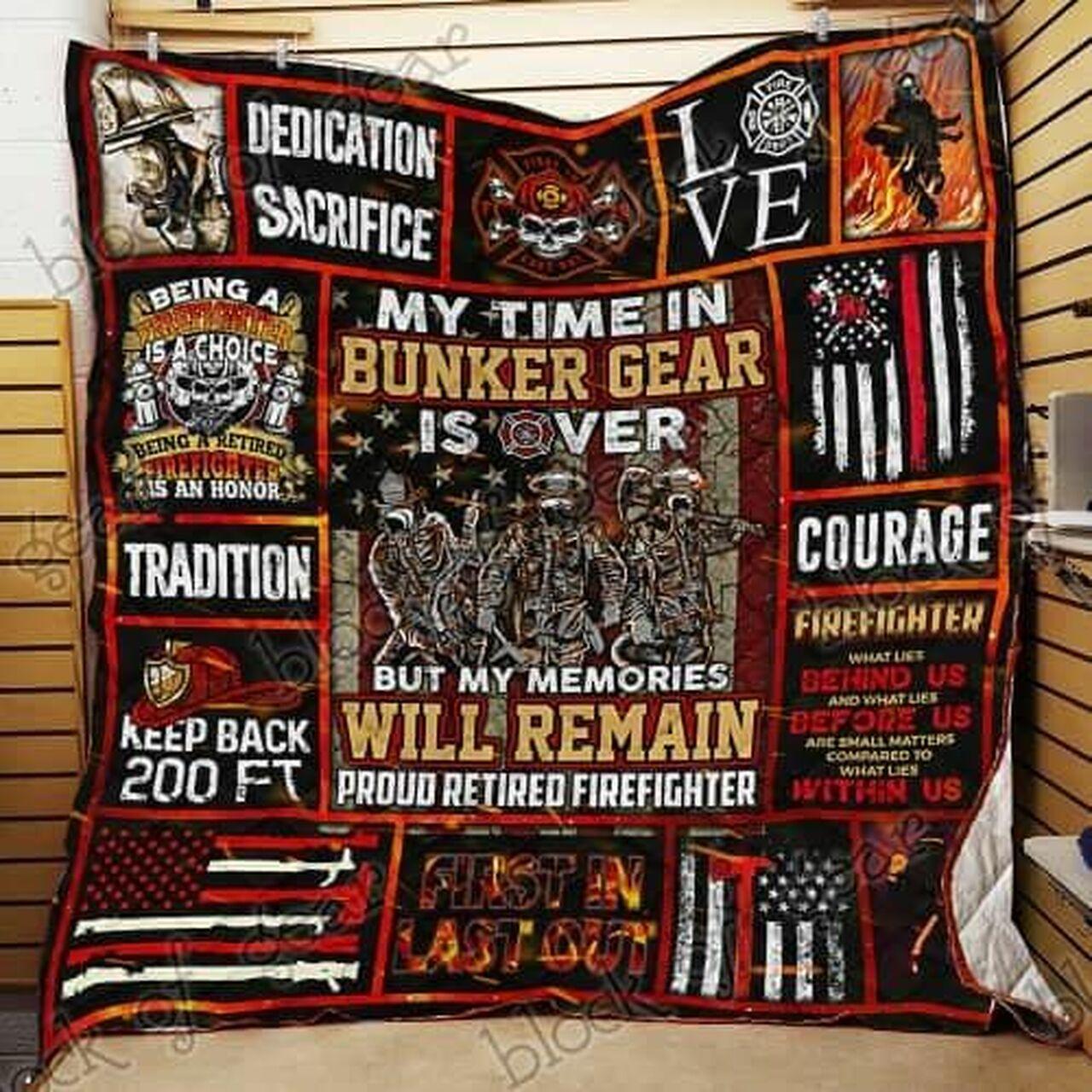 Proud Retired Firefighter Cl18100584Mdq Quilt Blanket and Home Decor