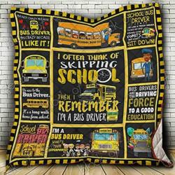 Proud School Bus Driver Cl18100588Mdq Quilt Blanket and Home Decor