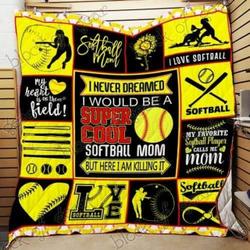 Proud Softball Mom Cl18100590Mdq Quilt Blanket and Home Decor