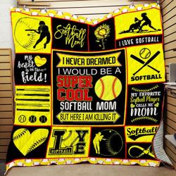 Proud Softball Mom Quilt Bt22_1308  Quilt and Home Decor