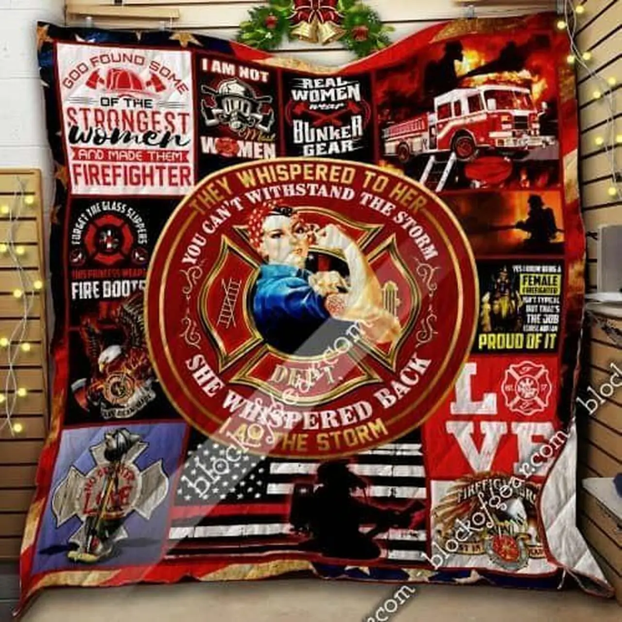 Proud To Be A Female Firefighter Quilt Tdhca and Home Decor