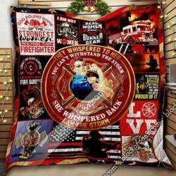 Proud To Be A Female Firefighter Quilt Tdhca and Home Decor