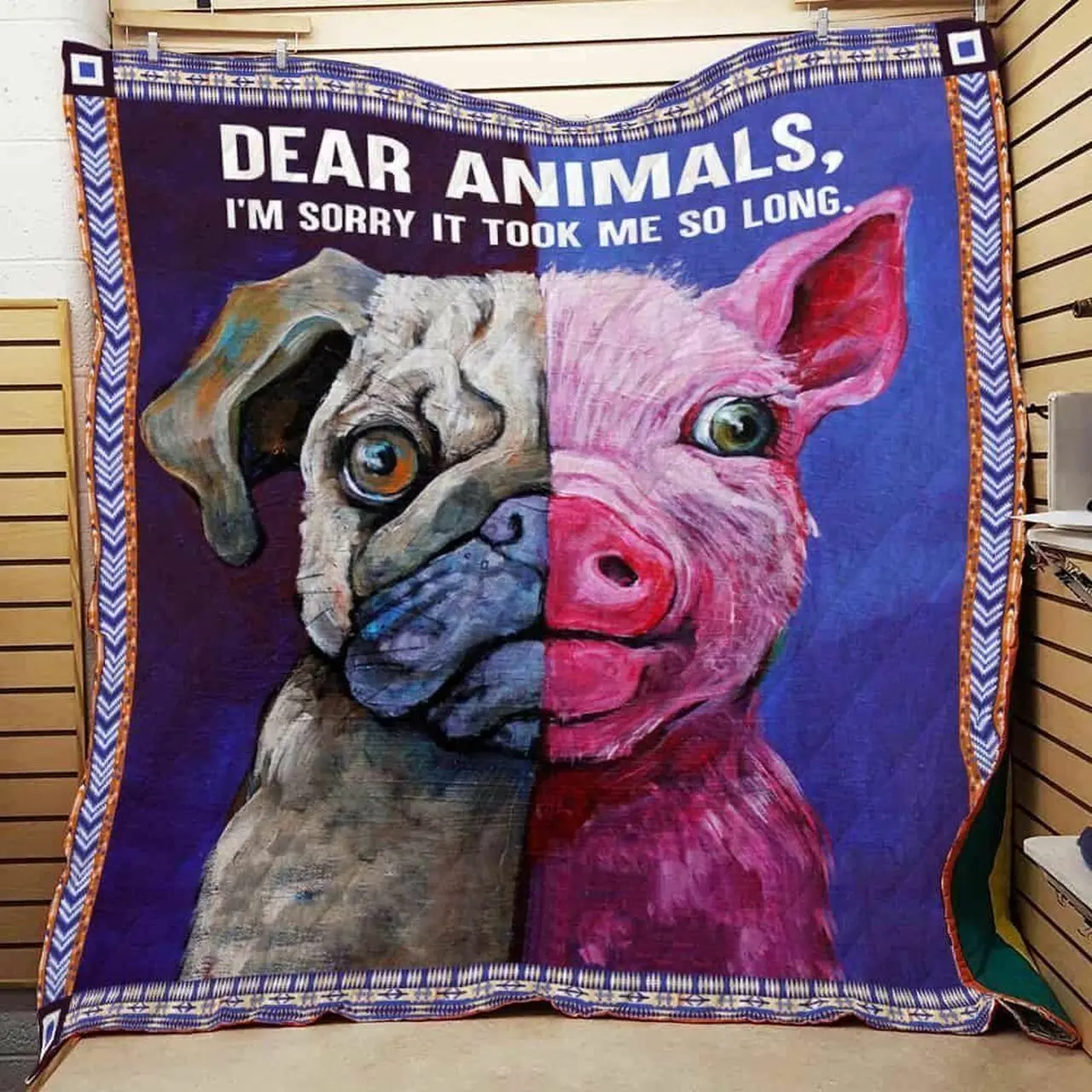 Proud To Be Vegan Hur Quilt and Home Decor