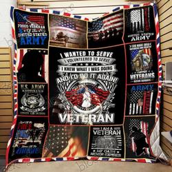 Proud Us Veteran Ah Quilt Derqop and Home Decor