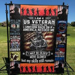Proud Veteran Quilt Blanket Aa22  Quilt and Home Decor