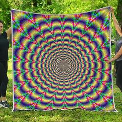 Psychedelic Explosion Optical Illusion Cl17100474Mdq Quilt Blanket and Home Decor