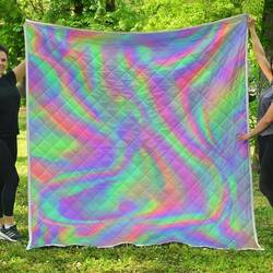 Psychedelic Holographic Trippy Cl17100475Mdq Quilt Blanket and Home Decor