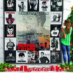 Psycho Poster Quilt Blanket      and Home Decor
