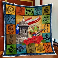 Puerto Rican Culture Quilt Blanket and Home Decor