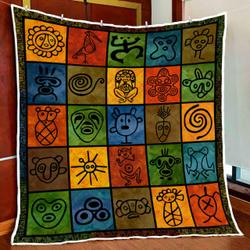 Puerto Rican Taino Quilt Blanket and Home Decor