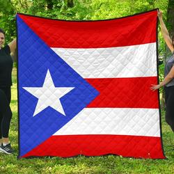 Puerto Rico Flag Premium Quilt A6  Quilt and Home Decor