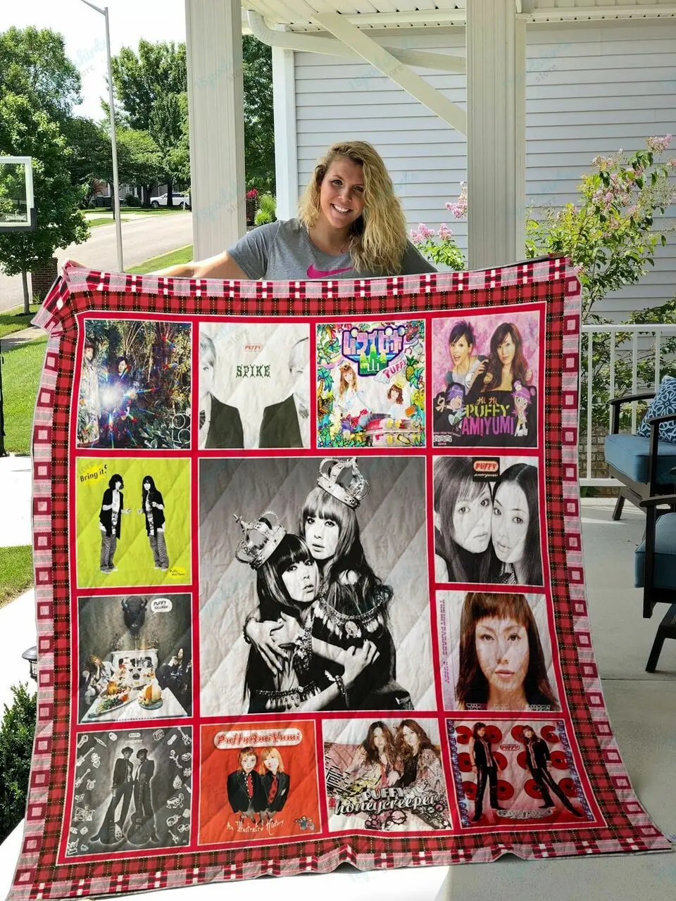 Puffy Amiyumi Quilt Blanket and Home Decor
