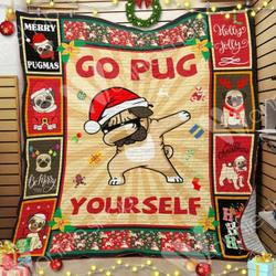 Pug Christmas Hur Quilt Bevrgl and Home Decor