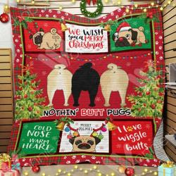 Pug Dog Christmas Cl14100425Mdq Quilt Blanket and Home Decor