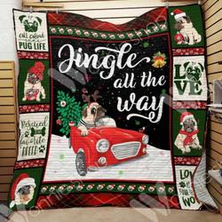 Pug Dog Christmas Hur Quilt hb and Home Decor