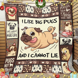 Pug Dog Cl14100426Mdq Quilt Blanket and Home Decor