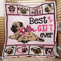 Pug Dog Cl15100288Mdq Quilt Blanket and Home Decor