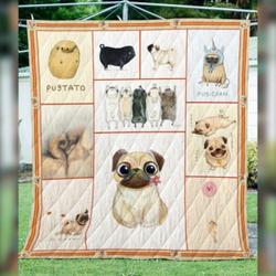 Pug Dog Cute Cl22100438Mdq Quilt Blanket and Home Decor