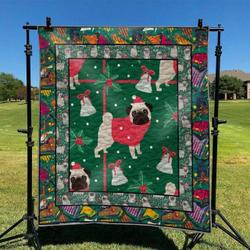 Pug Dog Hur Quilt ao and Home Decor