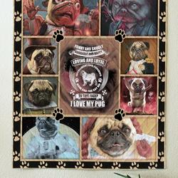 Pug Dog Quilt Blanket C9B300504Ct and Home Decor