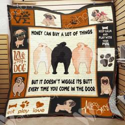 Pug Dog Quilt Tdhuq and Home Decor