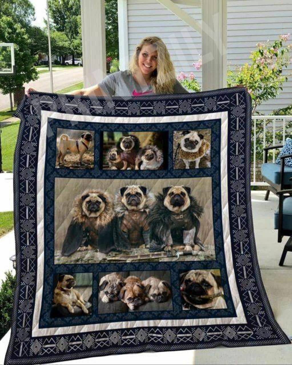 Pug How We Do Quilt Blanket Dhc0201201005Td and Home Decor