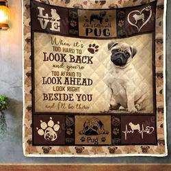 Pug  Live Love Pug Premium Quilt Blanket and Home Decor