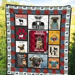 Pug Love DD08100184CL Quilt Blanket and Home Decor