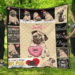 Pug Love Is Sweet Quilt Tdhze and Home Decor