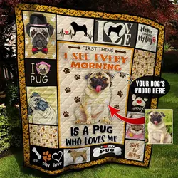 Pug Photo Personalized Quilt Blanket Bbb300564Mh and Home Decor