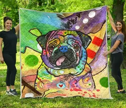 Pug Premium Quilt - Dean Russo Art and Home Decor