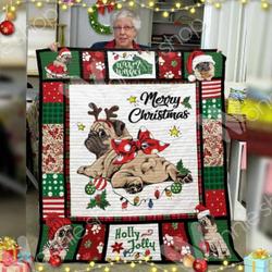 Pug Pug Mother And Her Child U Quilt Hw and Home Decor