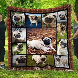Pug Quilt Blanket Beeqt5021  Quilt and Home Decor